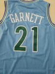 NBA 5 Kevin Garnett 1995-96 Timberwolves M&N Maillot bleu